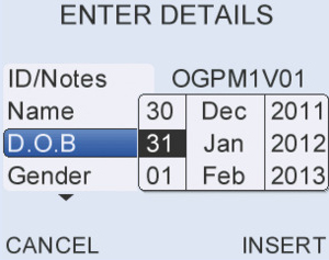 Extensive patient database fields Enter Full Patient demographic data as needed