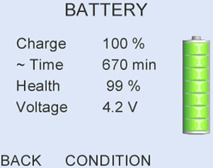 Long battery life - up to 250 test cycles or one full working week