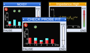 With automated monitoring of the testing environment. Helpful on-screen notification is provided advising of any issue impacting a test such as noise, probe or electrode fitment.